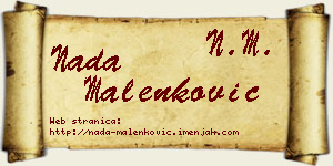 Nada Malenković vizit kartica
